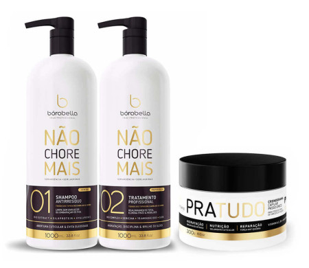 Borabella Kit Progressiva Não Chore Mais + Máscara Pratudo 300g