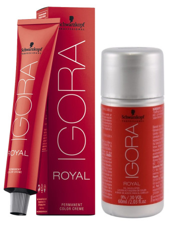 Coloração Igora Royal 9-7 Louro Extra Claro Cobre + OX 30