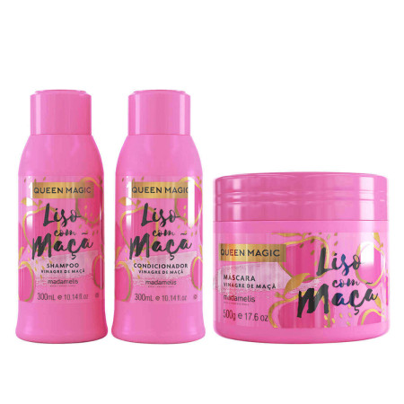 Madame lis Queen Magic Kit Liso com Maça (3 produtos)
